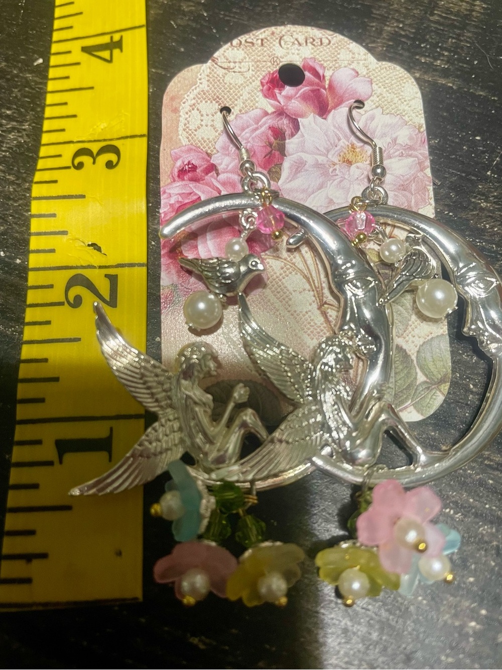 Moon Fairy Earrings Hand Crafted OOAK - Picture 8 of 8